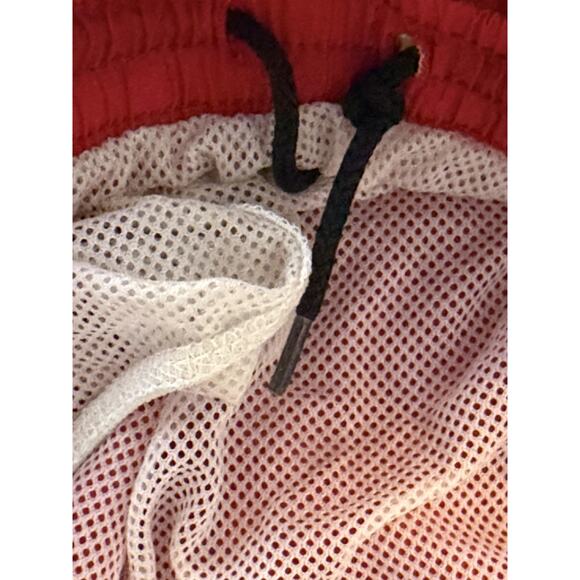 Nike Shorts Mens M Red Nylon Swim Trunks Mesh Lined Logo Running Blokecore - Picture 9 of 11